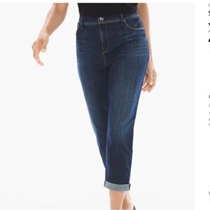 Chicos So Slimming Girlfriend Crop Blue Denim Jeans Size 1 (8/10)